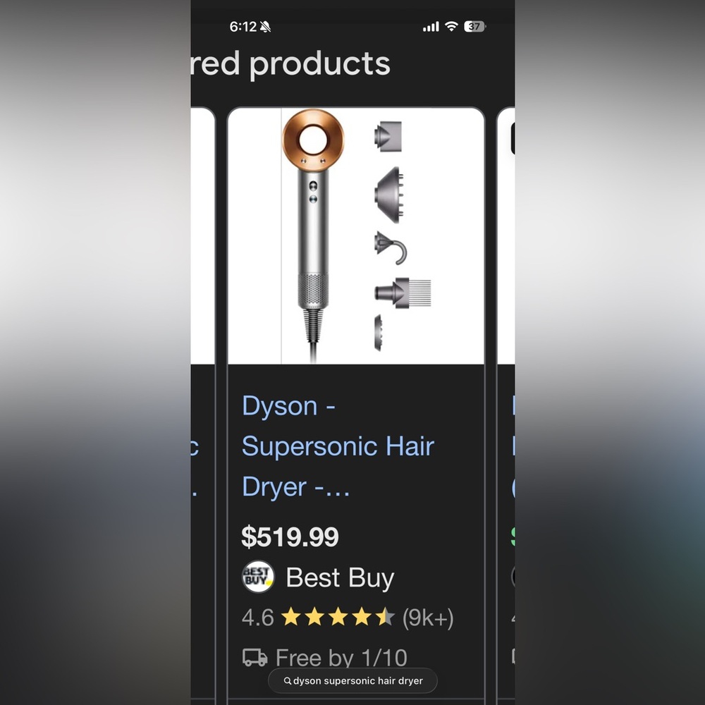 Dyson Supersonic Hair Dryer in Gray and Orange ONLY USED FOR A MONTH